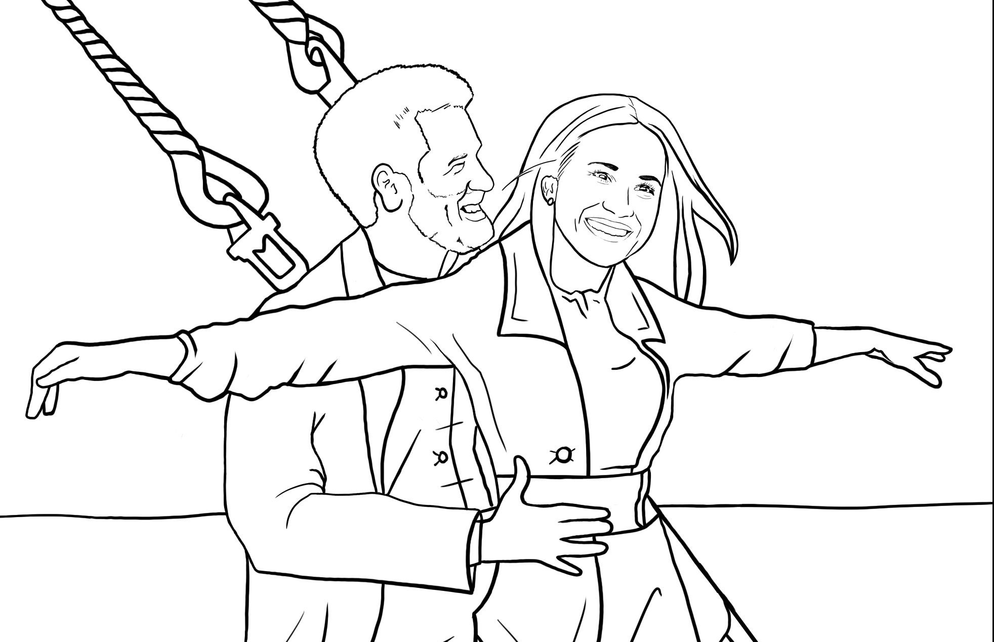 illustrated cover for Harry and Meghan colouring book