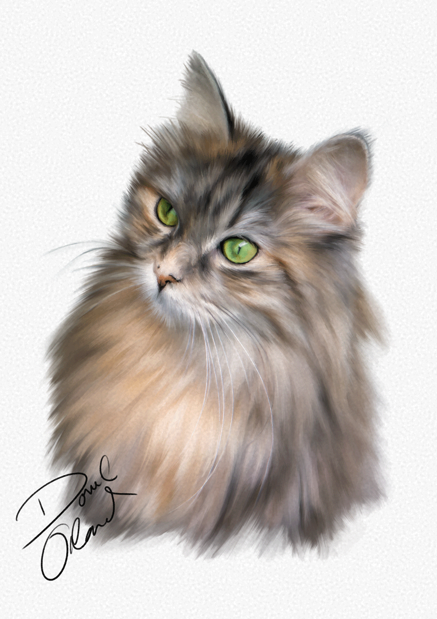 painting of cat portrait - sample 01