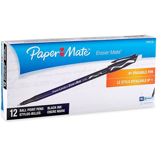 PaperMate EraserMate Erasabl Pen Medium Point Black