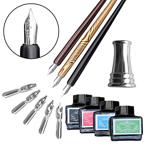 New Calligraphy class Pen Gift With Nibs  Ink 3 Size /set 