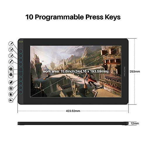 2021 HUION KAMVAS 16 Graphics Drawing Tablet keys