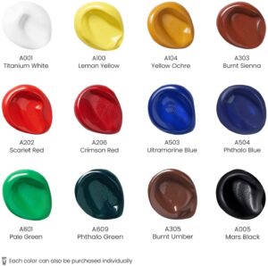 Arteza Acrylic Paint, Set of 12 Colors pallete