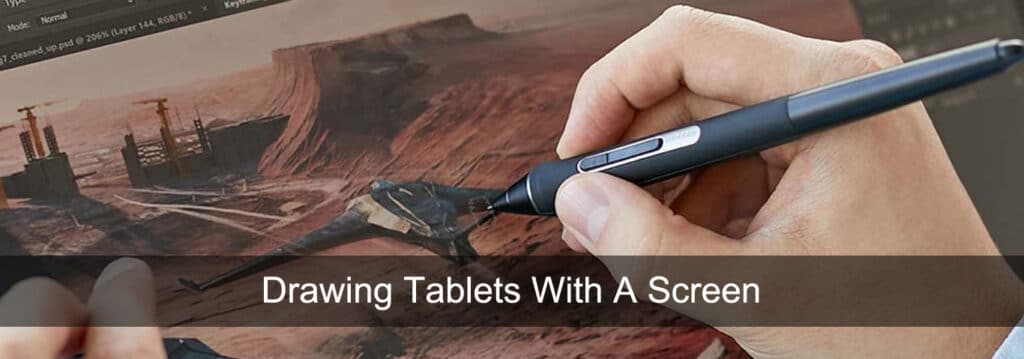 Drawing tablet with screen