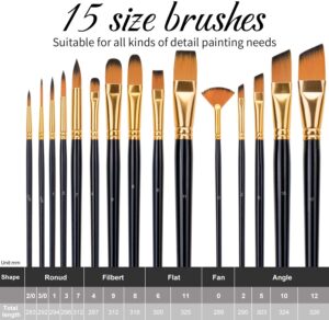 Golden Maple Artist Paint Brushes set