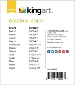 KINGART Original Golden TAKLON for Acrylic box info and sizes