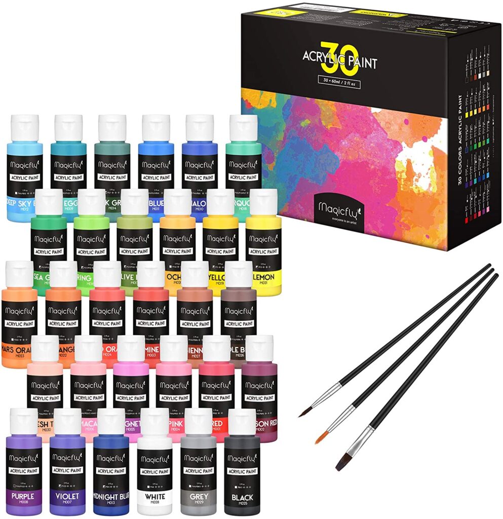 Magicfly 30 Colours Acrylic Paint Set 60ml main