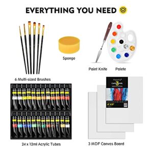 Magicfly 36 Pcs Acrylic Paint Set for Kids and Beginners full kit