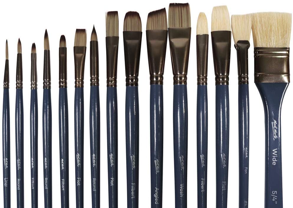 Mont Marte Premium Paint Brush Set 15 Piece all brushes