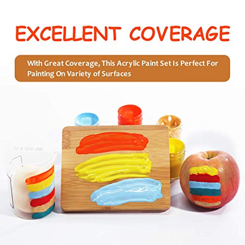 TBC The Best Crafts Creative Acrylic Paint Set coverage