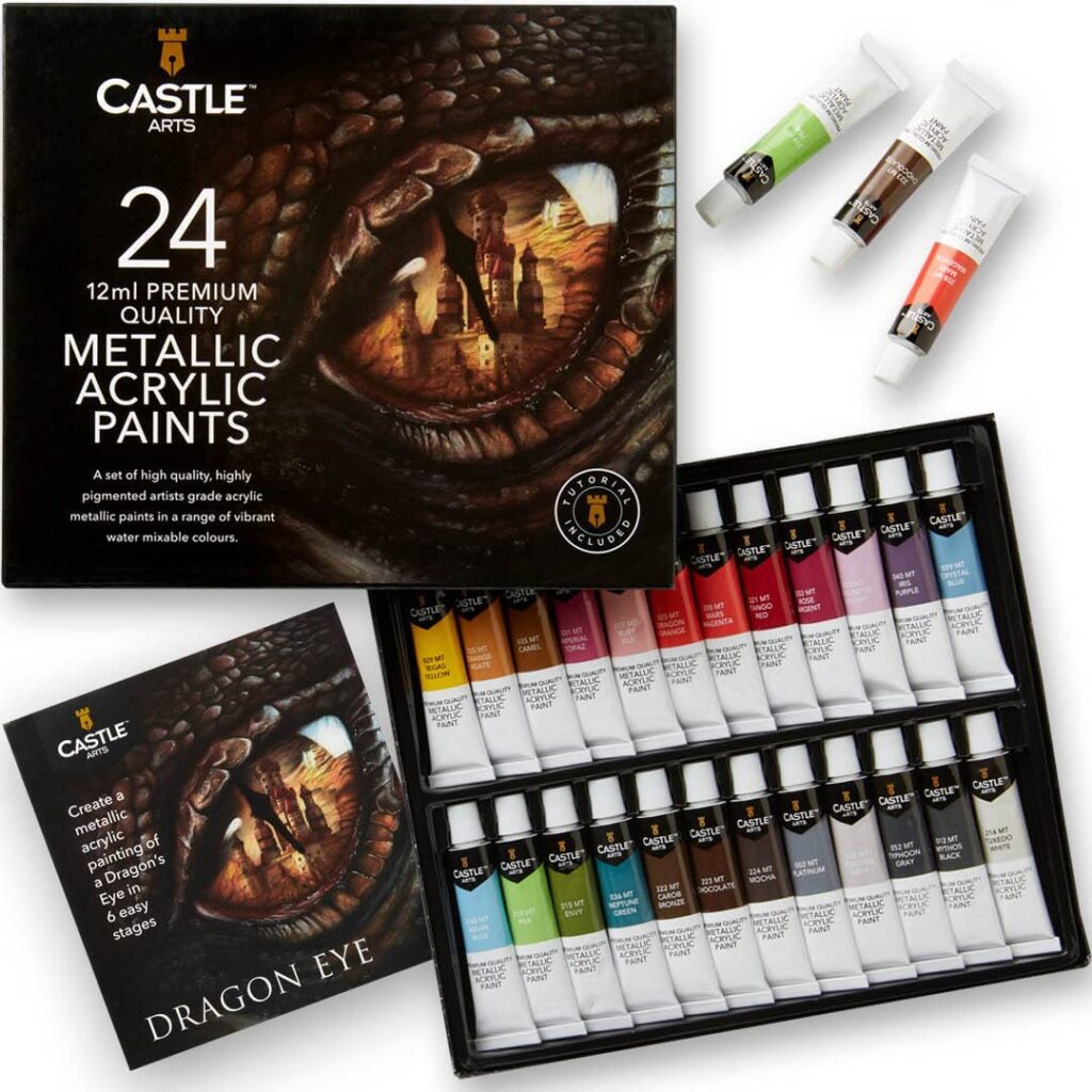 Castle Art Supplies Metallic Acrylic Paints Set main