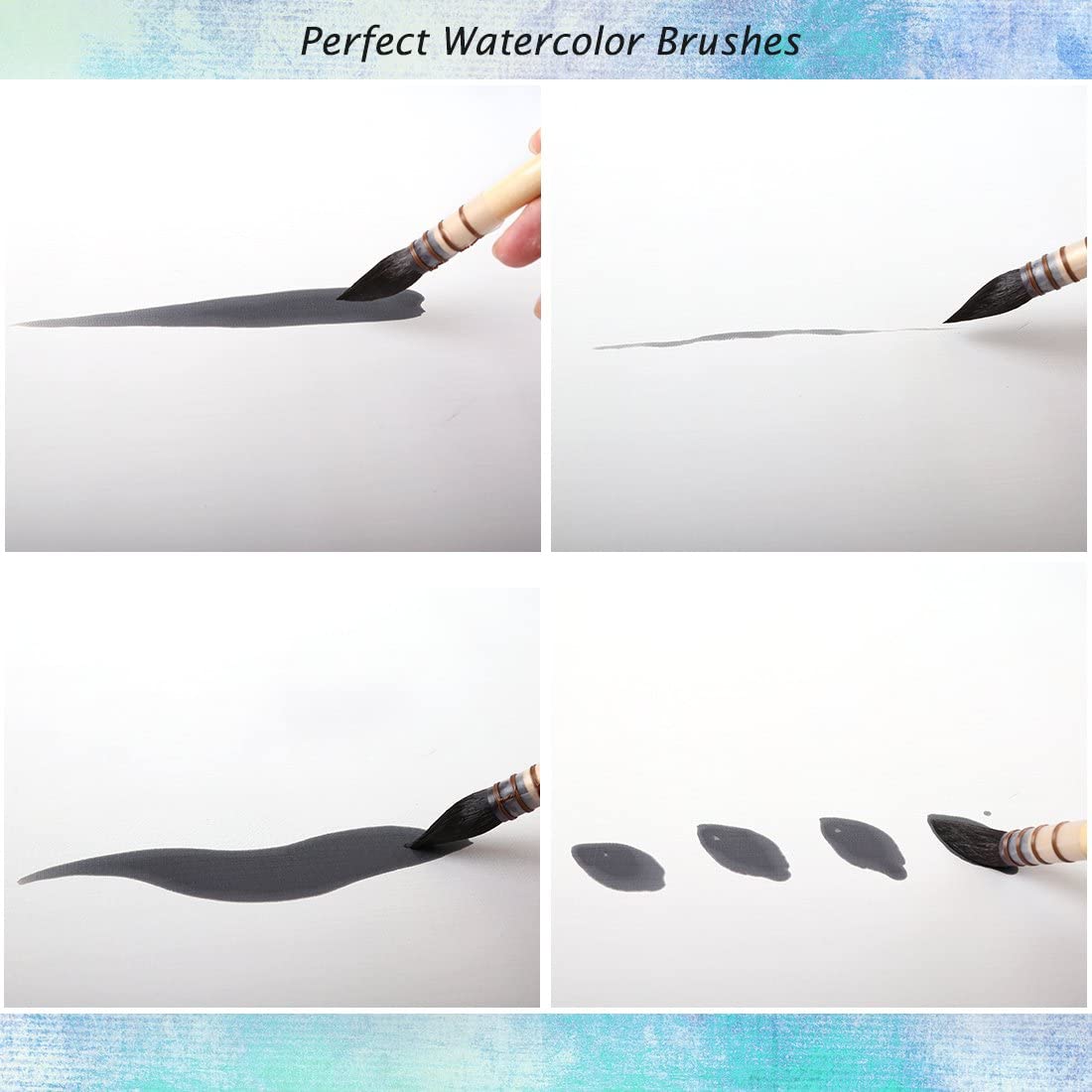 Dainayw Watercolor Paint Brushes strokes