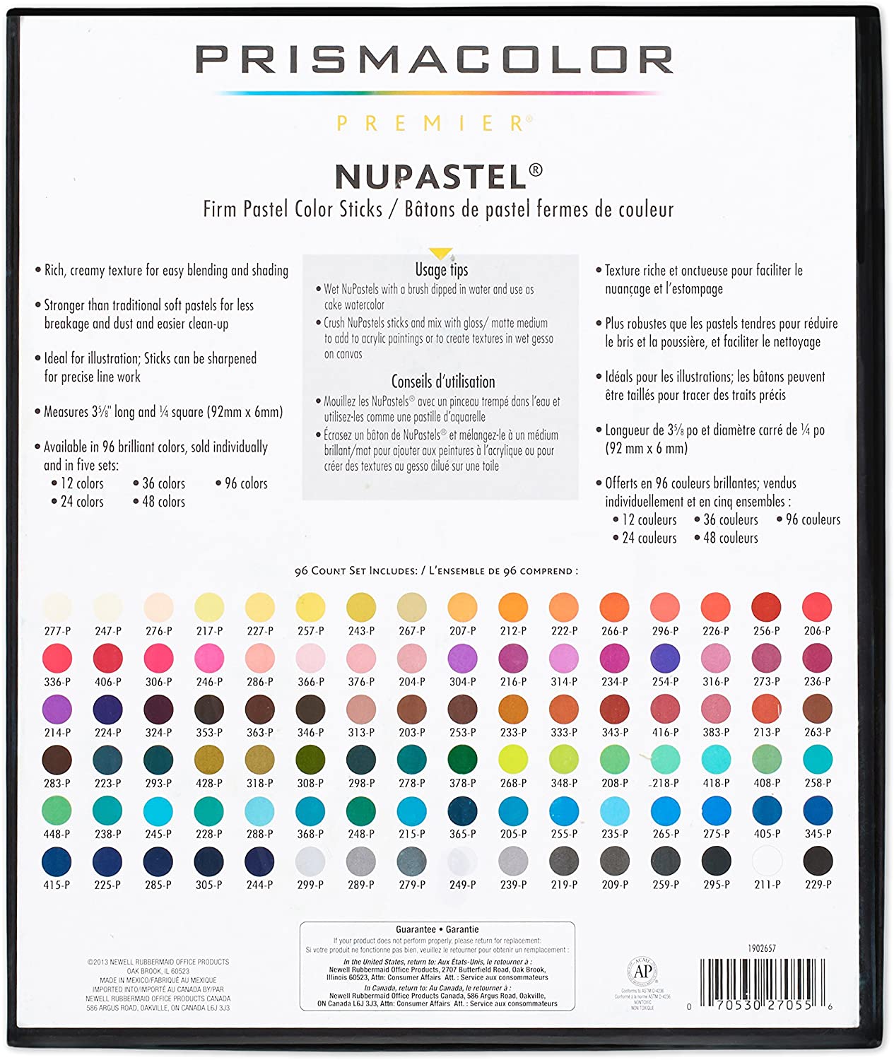 Prismacolor 27055 Premier NuPastel Firm Pastel Color Sticks back part