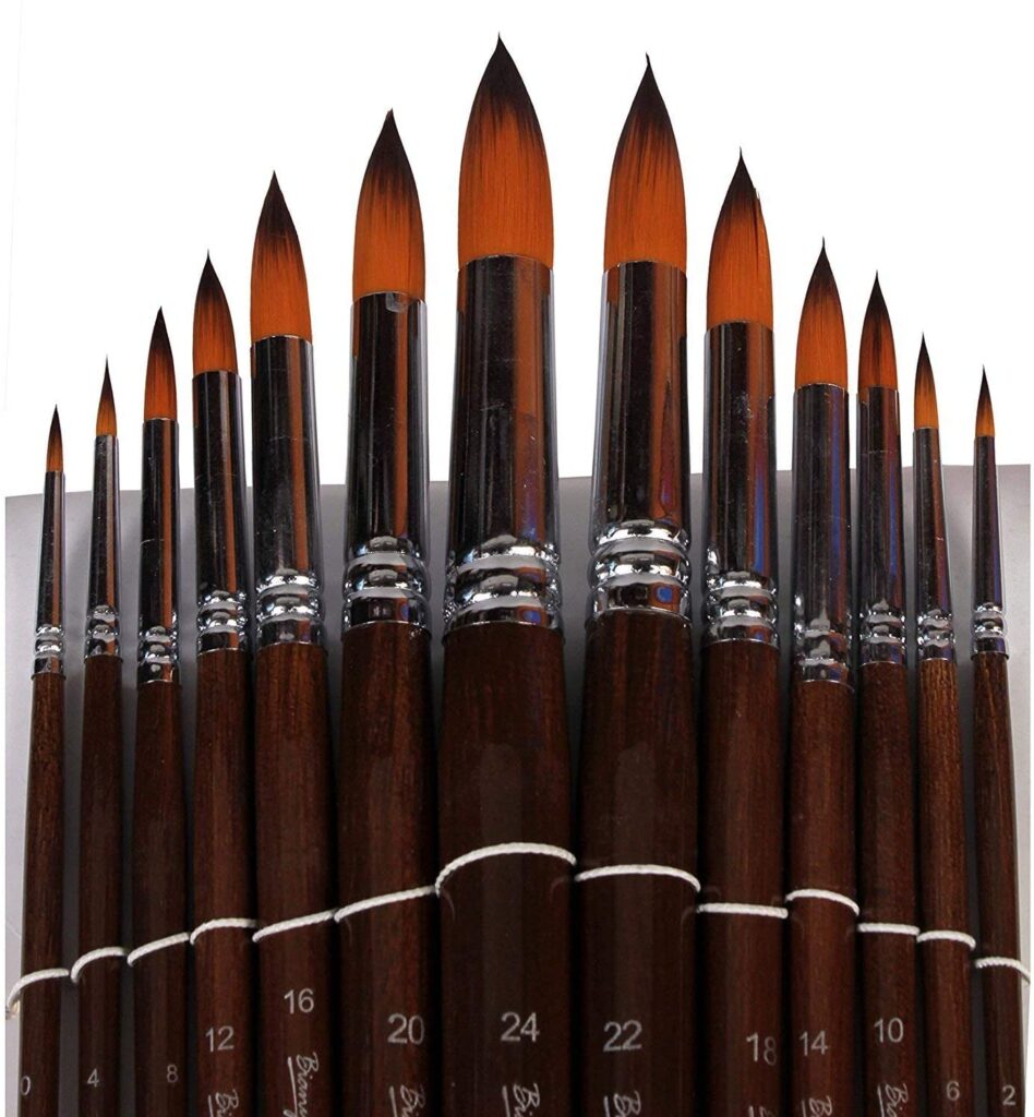 Sabahz Trading Long Handle Synthetic Round Pointed Tip Artist Paint Brushes main