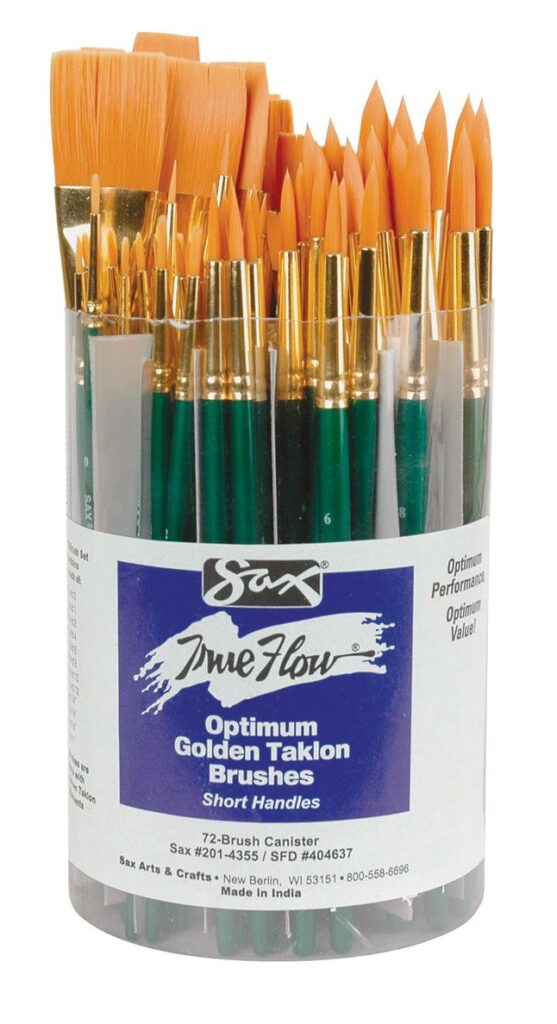 Sax Optimum Golden Synthetic Taklon Paint Brushes