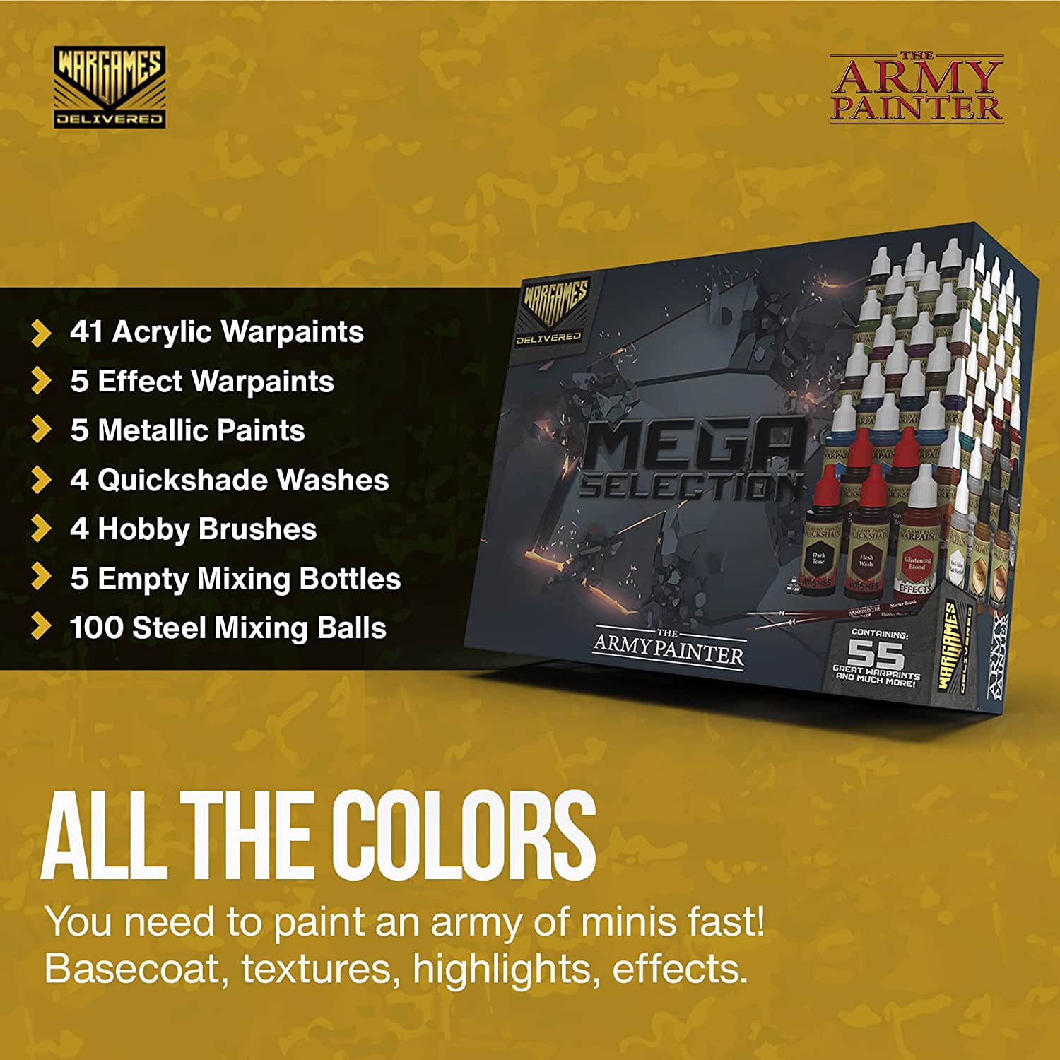 The Army Painter Wargames Delivered Mega Miniature Paint Sets kit