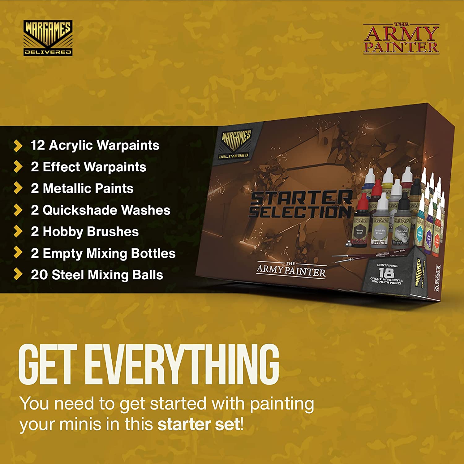 The Army Painter - Wargames Delivered Starter Miniature Paint Sets full kit