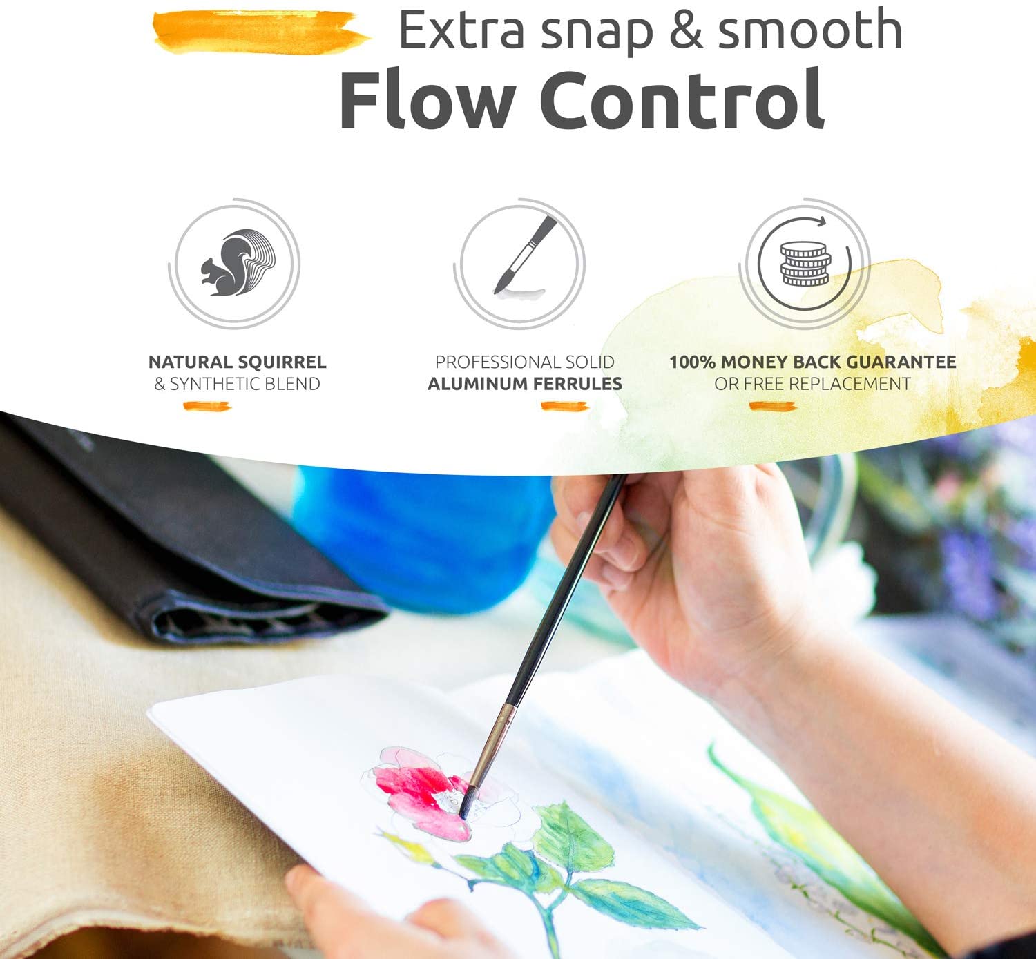 ZenART Professional Watercolour Brush Set flow control