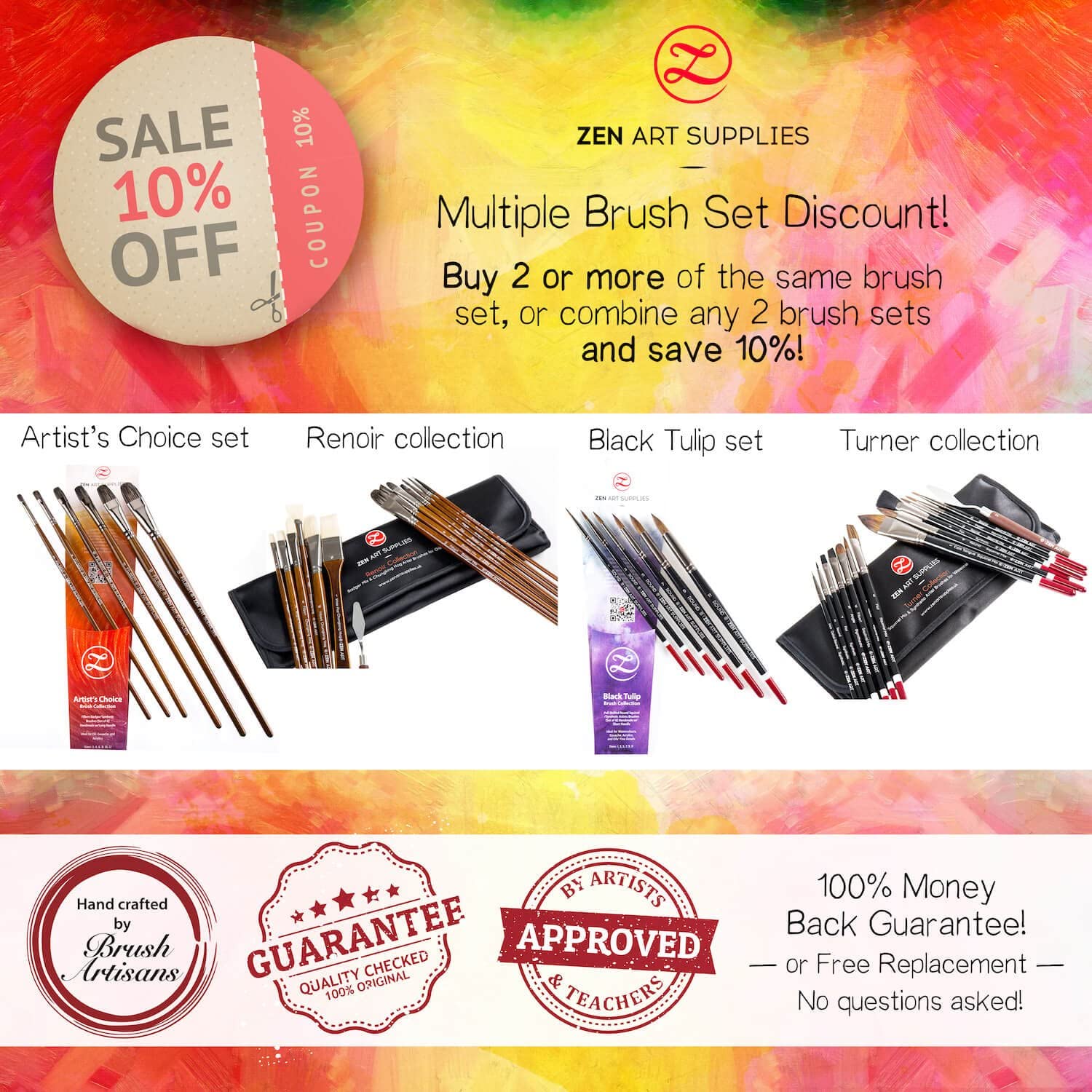 ZenART Professional Watercolour Brush Set sales info