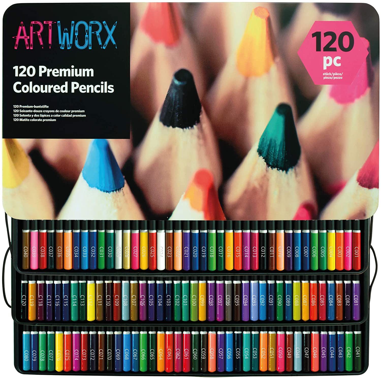 Artworx Premium Artists Colouring Art Pencils front case