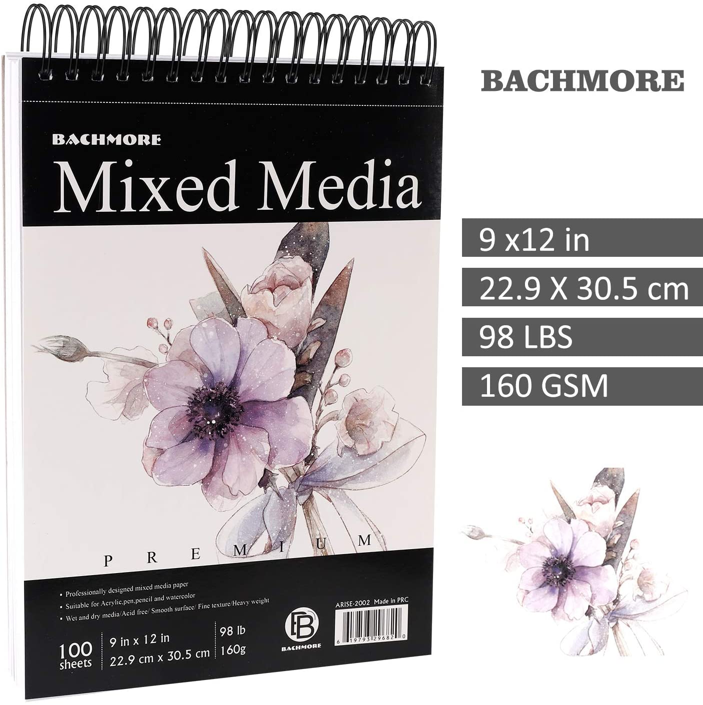 Bachmore Sketchpad 100 Sheet features