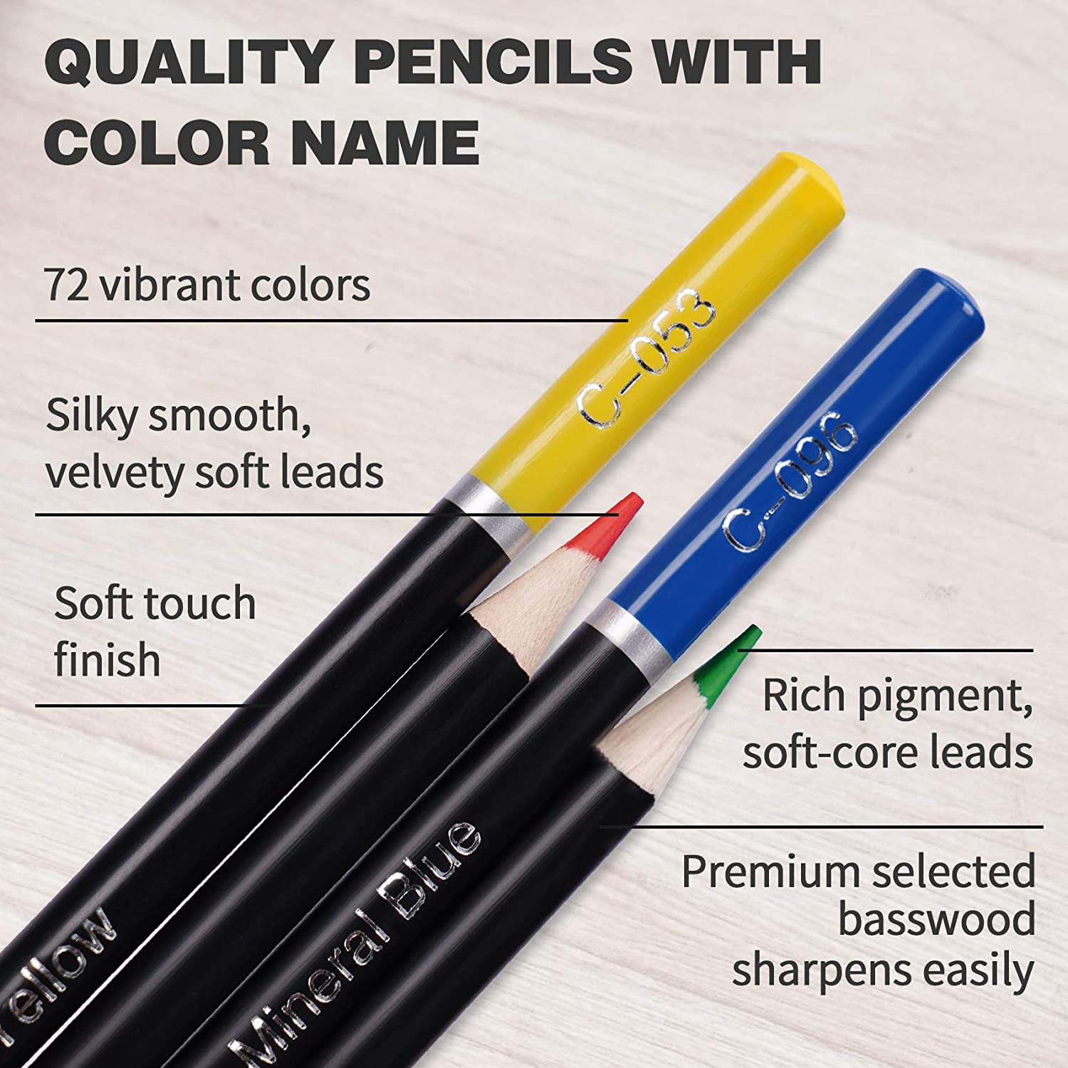 Cool Bank 72 Colored Pencils features