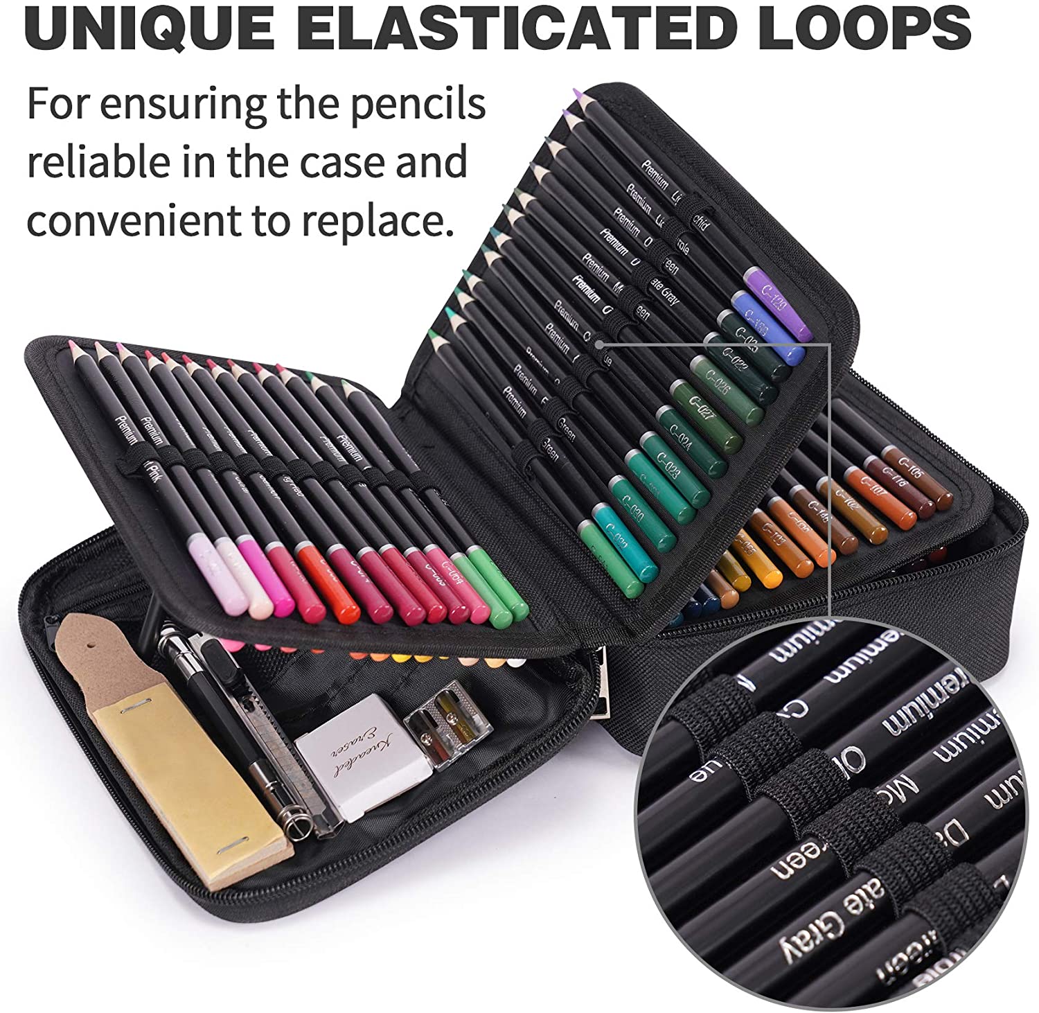 Cool Bank 72 Colored Pencils travel case