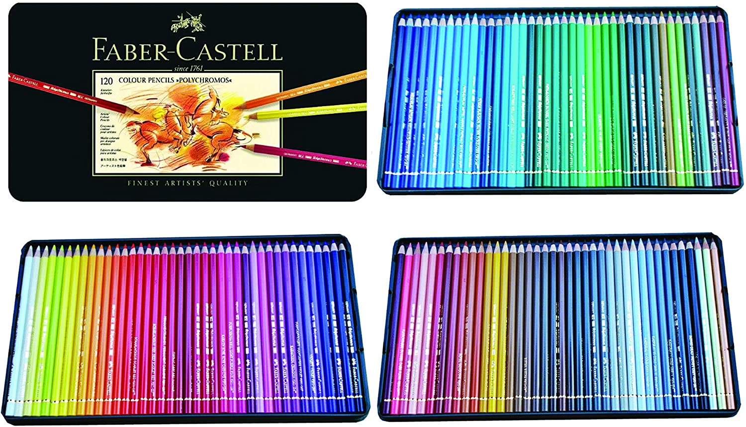 Faber-Castell Polychromos Artist Colored Pencils Set case and open photo