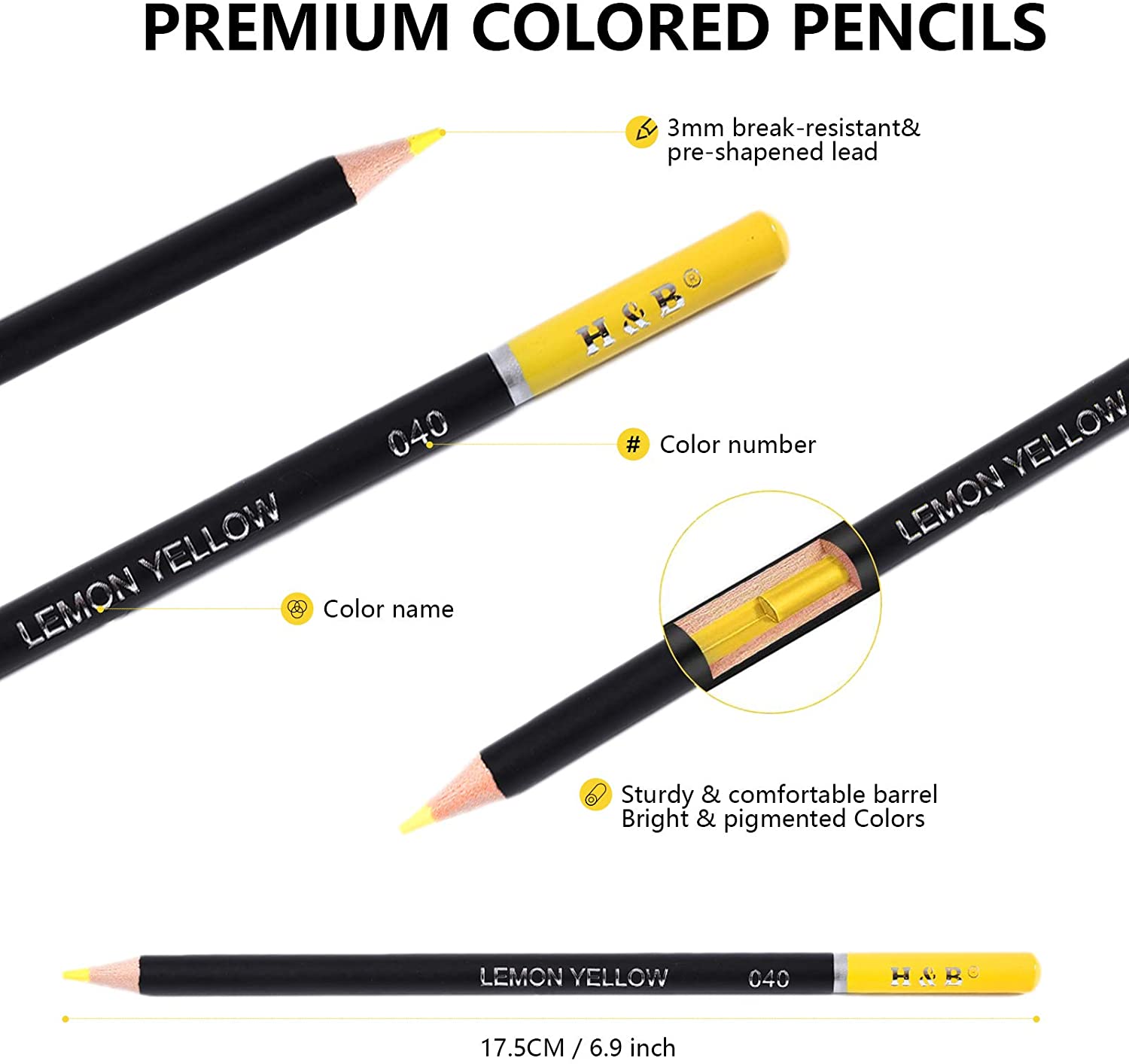 H&B Professional Coloured Pencil Set specifications