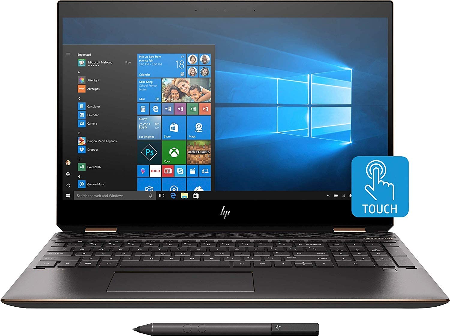 Newest HP Spectre x360 15t Touch AMOLED front view