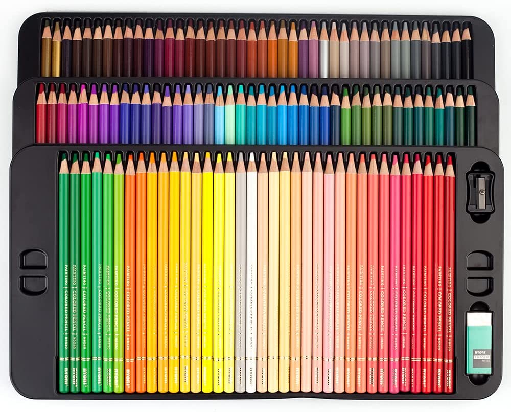 Nyoni Oil Based 120 Colored Pencils opened case photo