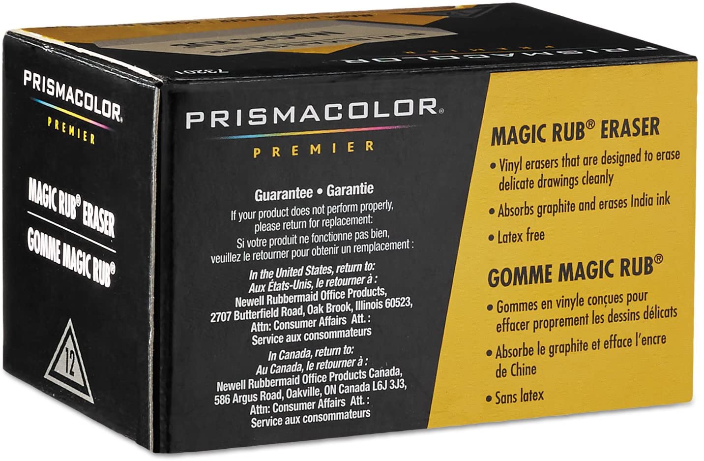 Prismacolor Magic Rub Eraser back of the box