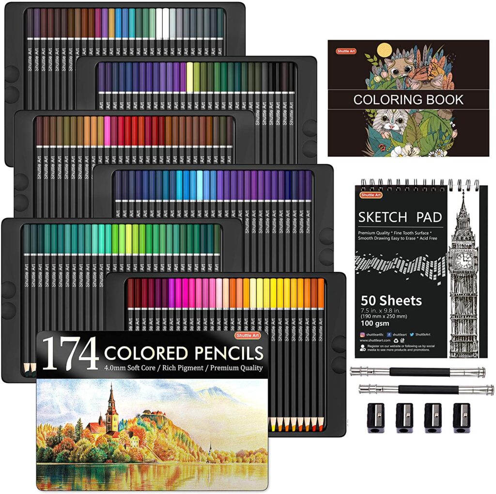 Shuttle Art Soft Core Coloured 174 Pencils Set main image
