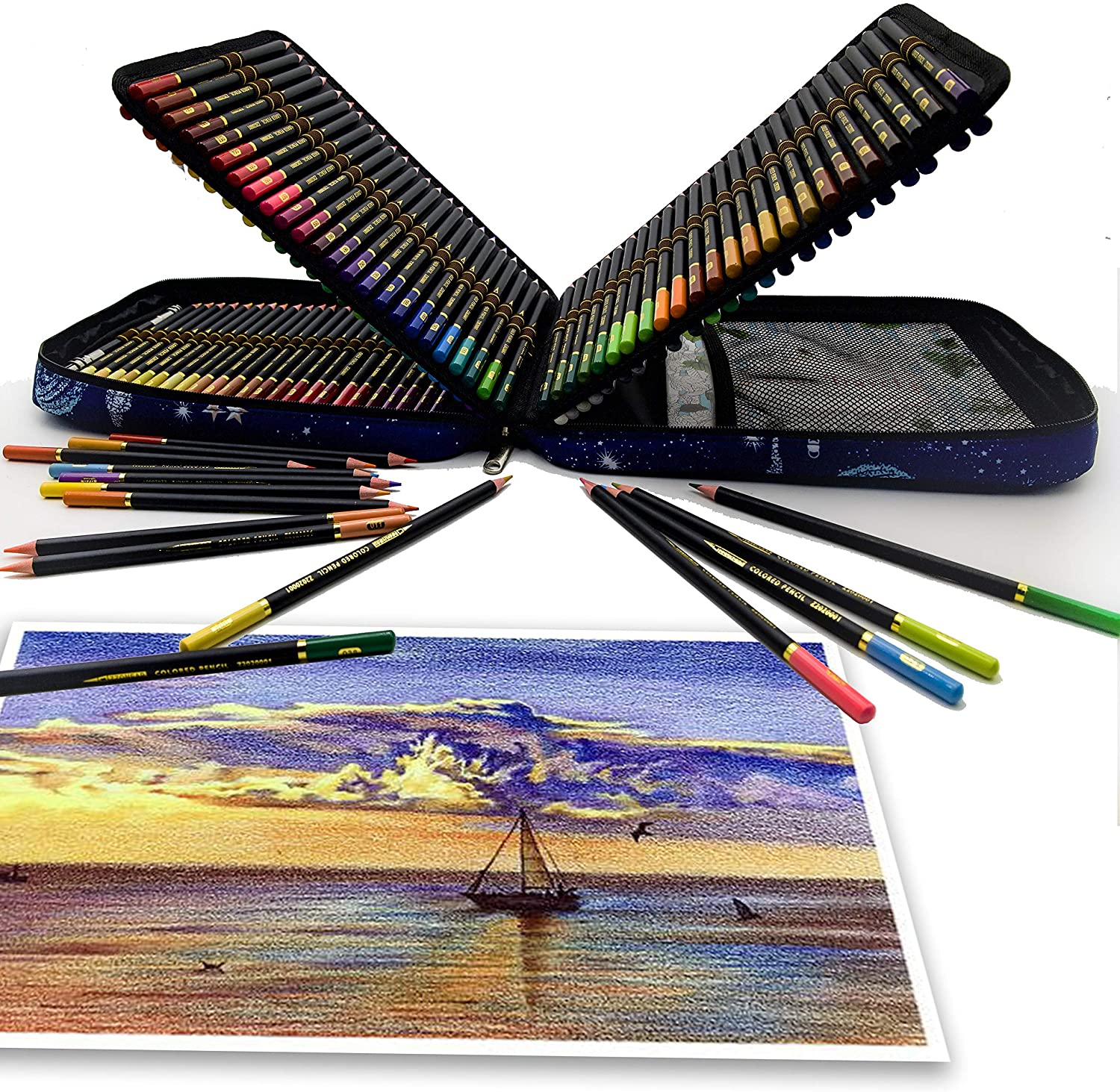 ZZONEART 120 Colouring Pencils sample drawing