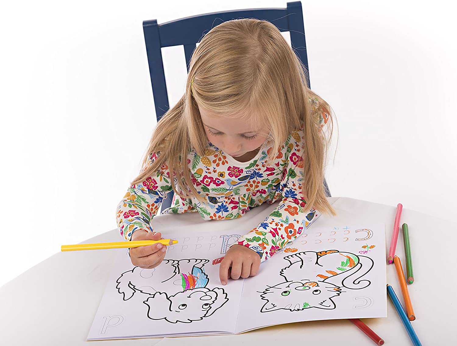 Orchard Toys CB02 ABC Colouring and Activity Book in use