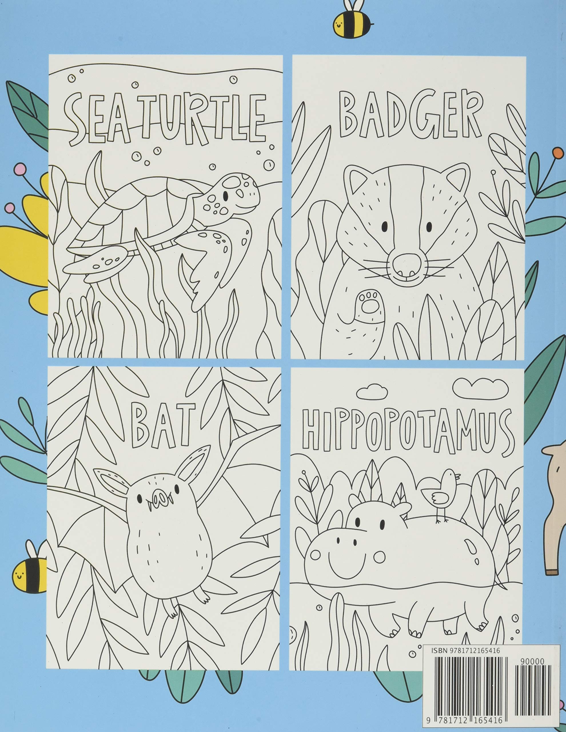100 Animals for Toddler Coloring Book sample