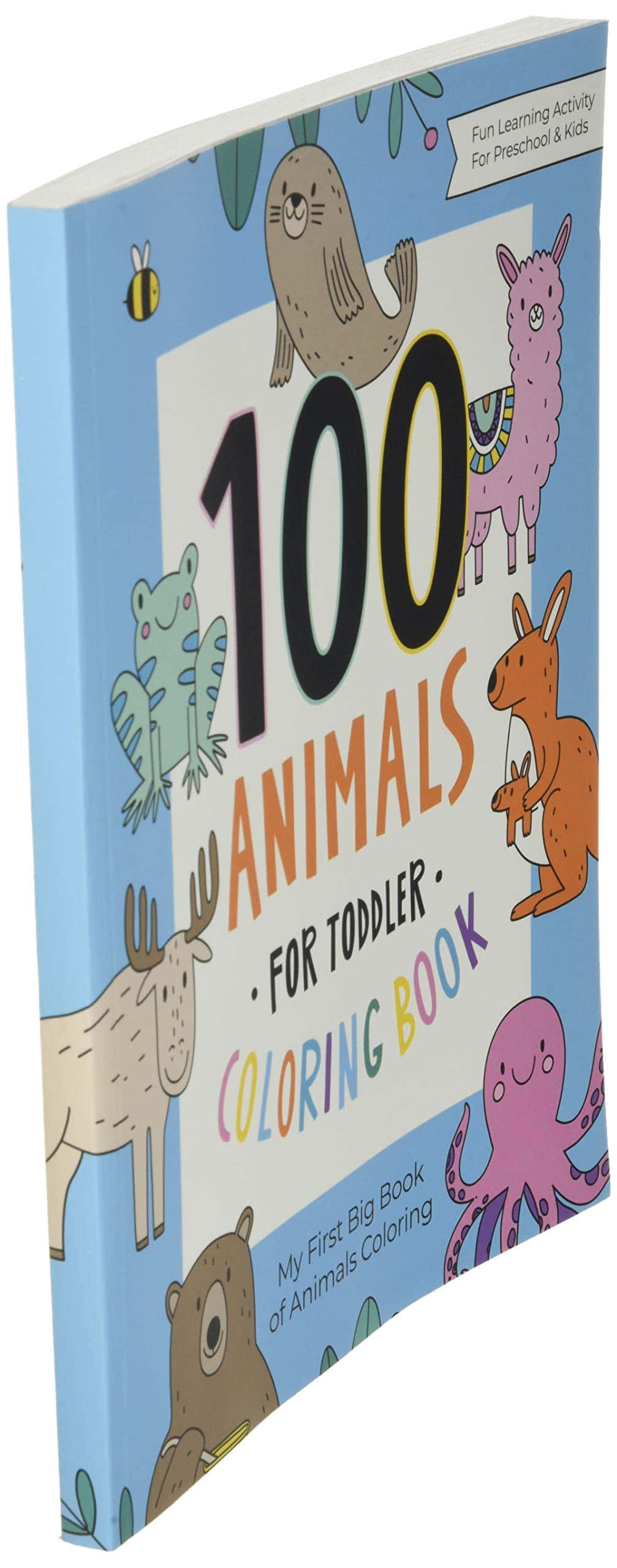 100 Animals for Toddler Coloring Book side