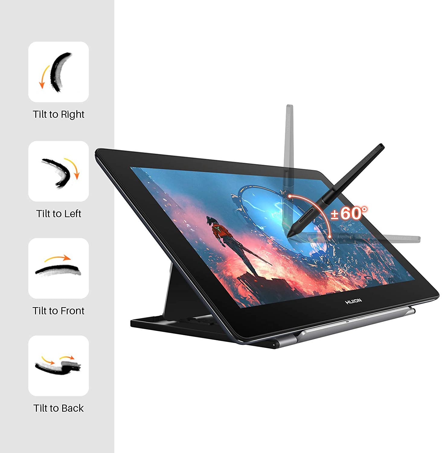 HUION Kamvas Pro 16(4K) UHD Drawing Tablet with Screen pen use