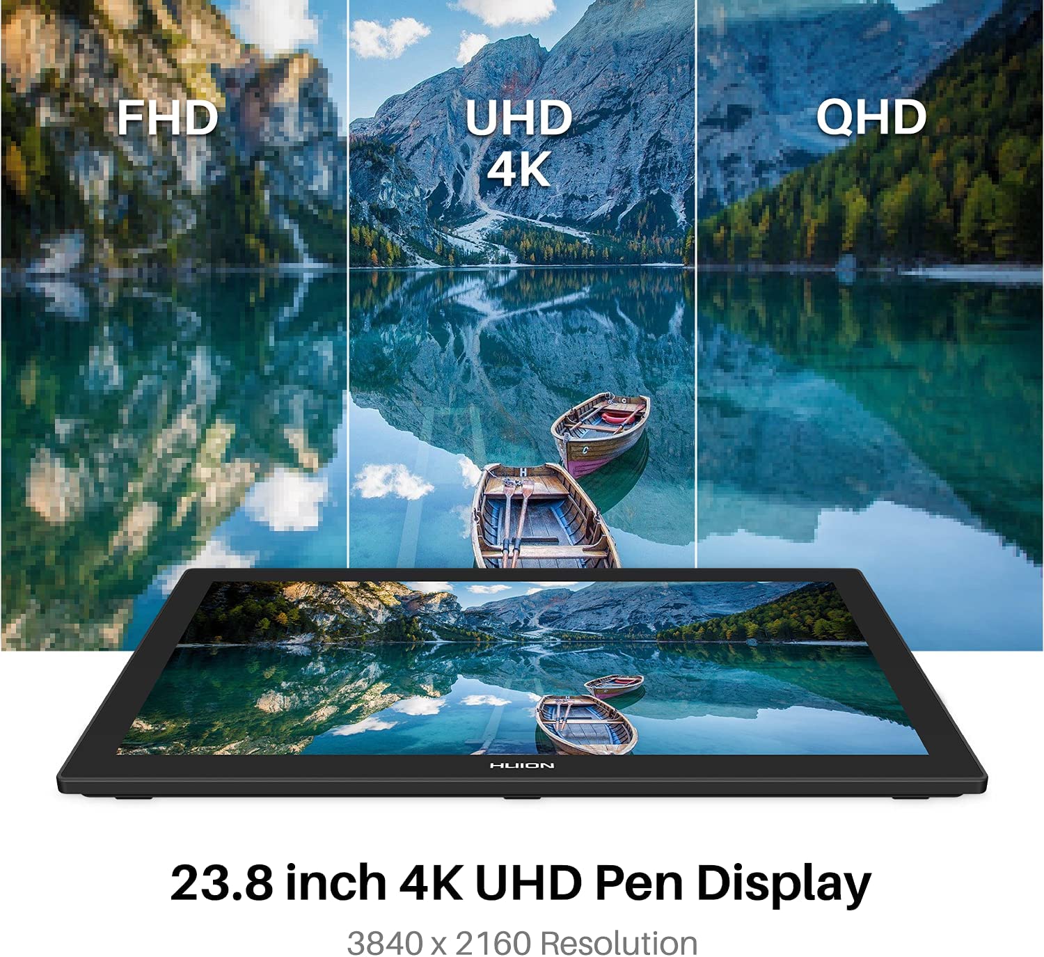 HUION Kamvas Pro 24 4K UHD Graphics Drawing Tablet features
