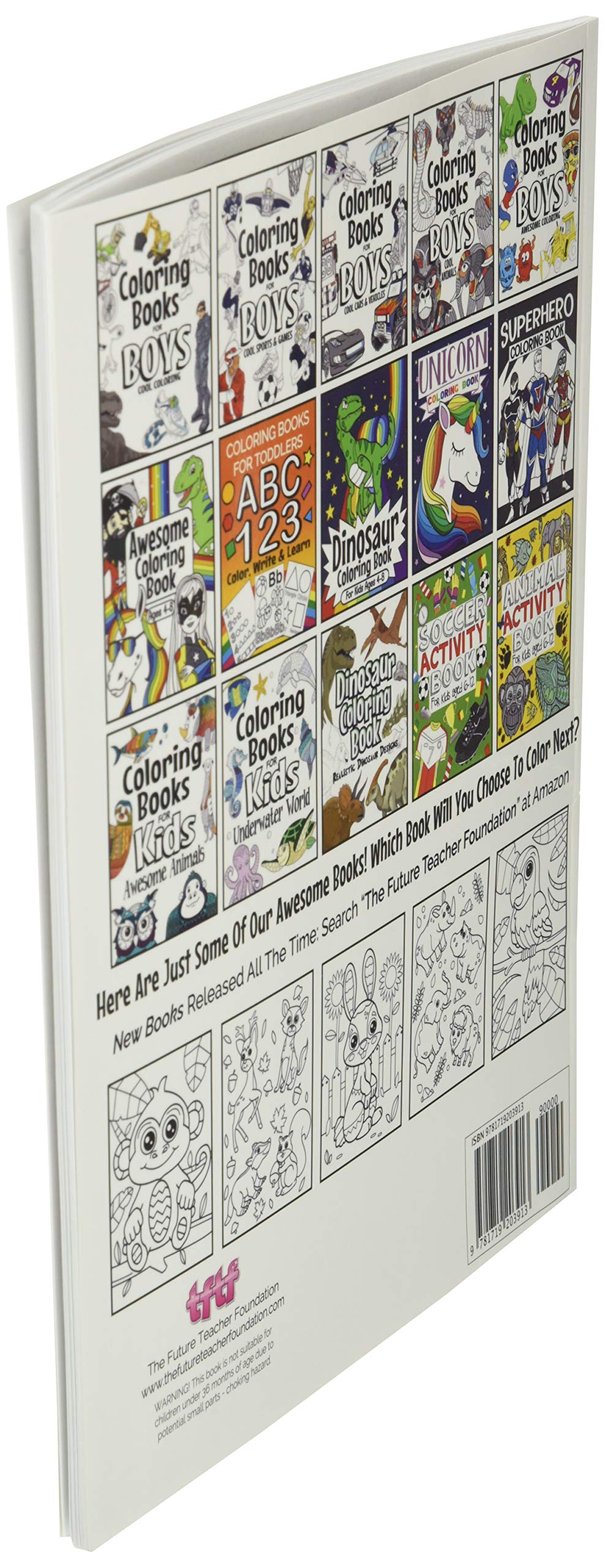 Kids Coloring Books, Animal Coloring Book backside