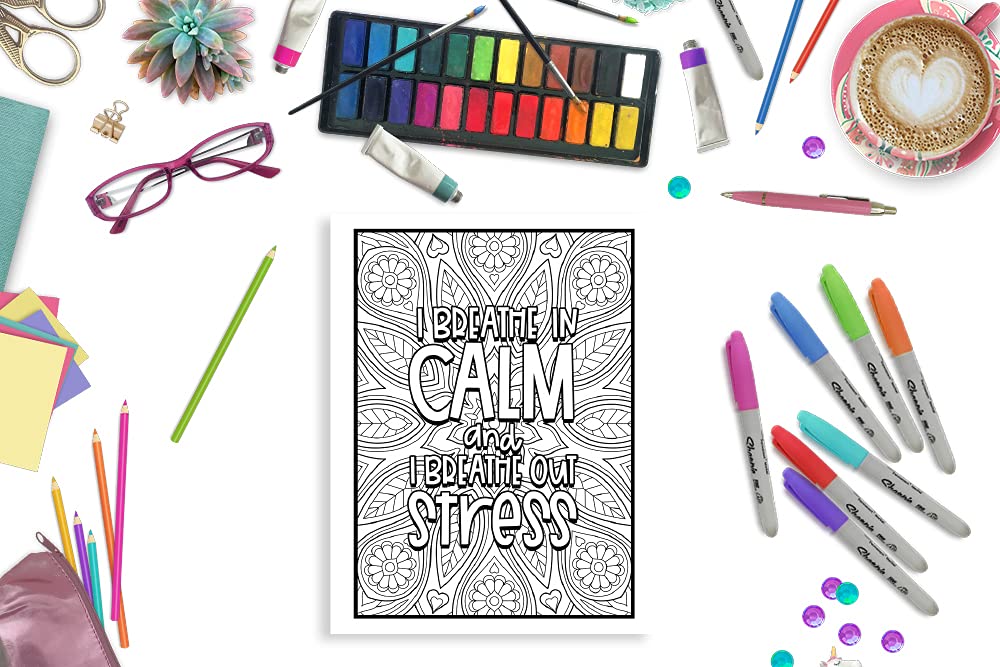 Mindfulness Coloring Book for Teens & Adult sample page