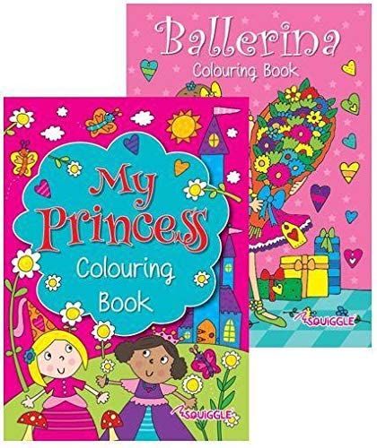 Squiggle - Girls My Princess & Ballerina A4 Colouring Books main image