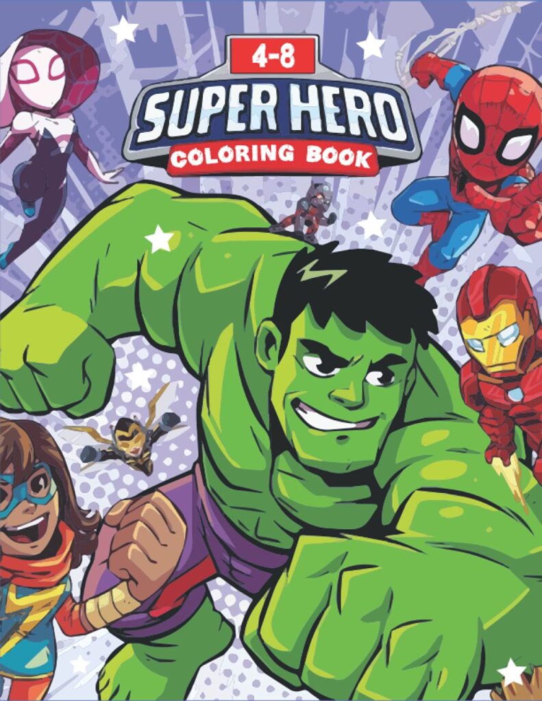 Super Hero Coloring book for ages 4-8 main image