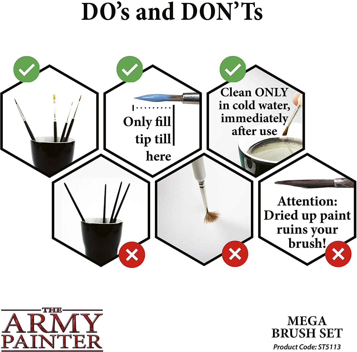 The Army Painter Wargames Mega Brush Set dos and donts