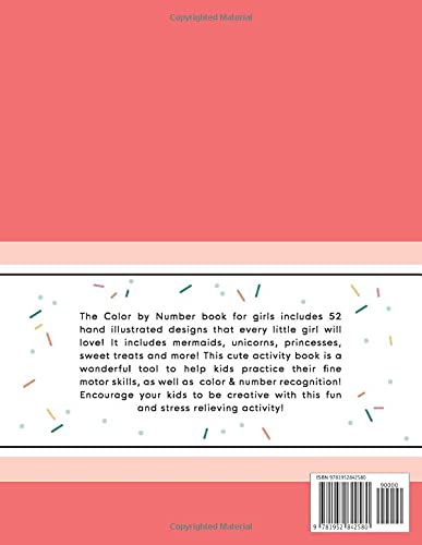 The Color by Number Book for Girls back cover