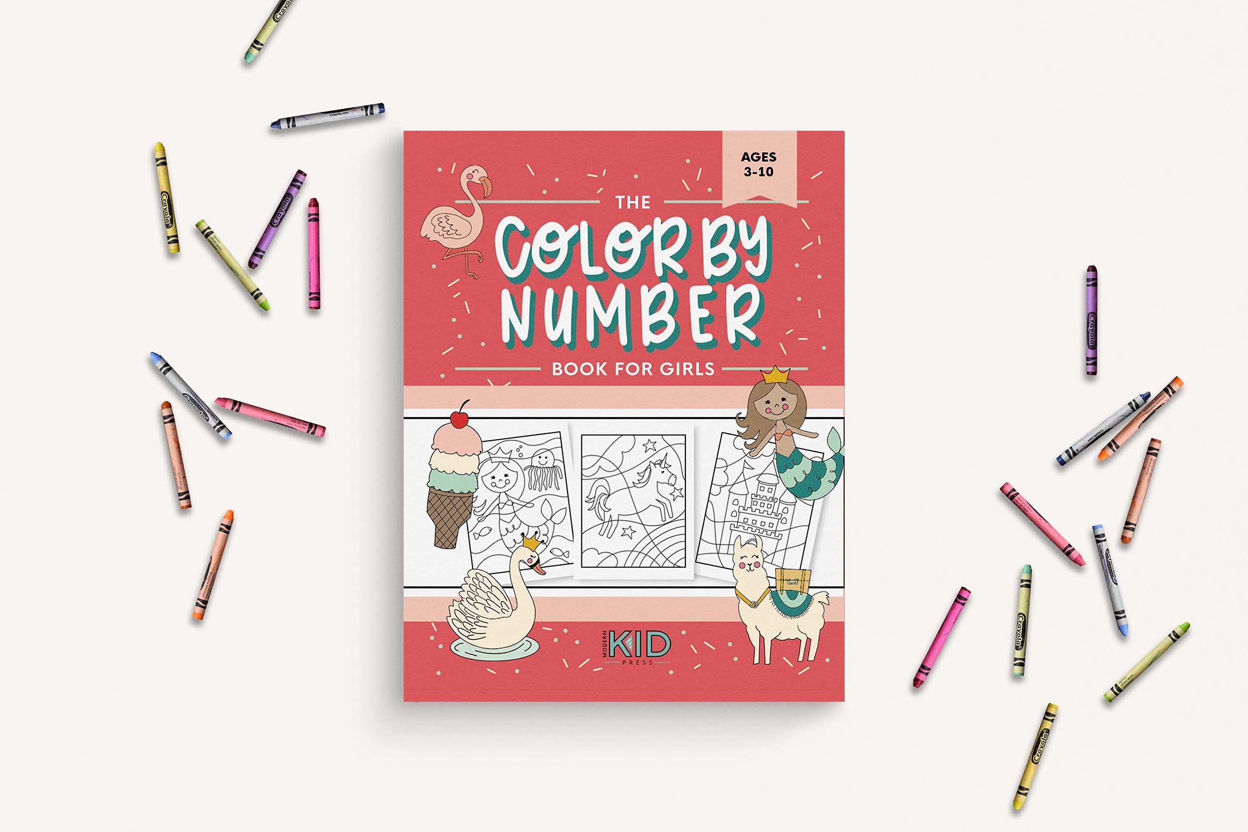 The Color by Number Book for Girls on desk