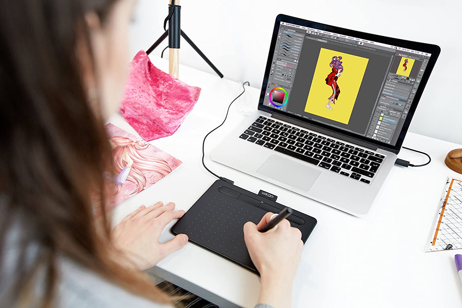 Wacom Intuos Graphics Drawing Tablet in use