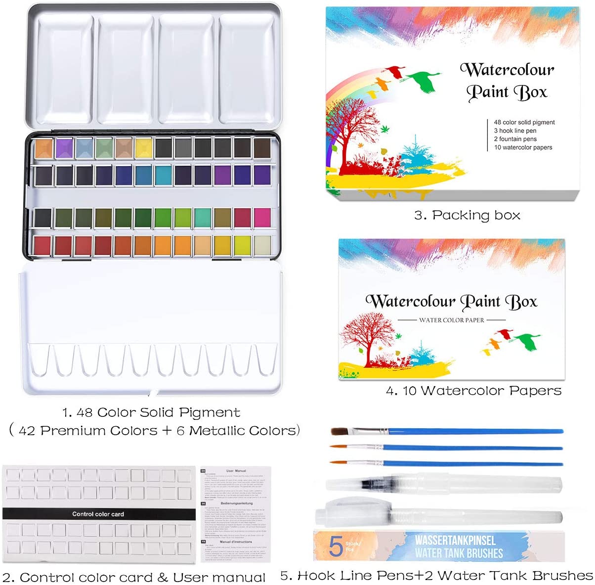 RATEL Premium Watercolour Paint Set sample