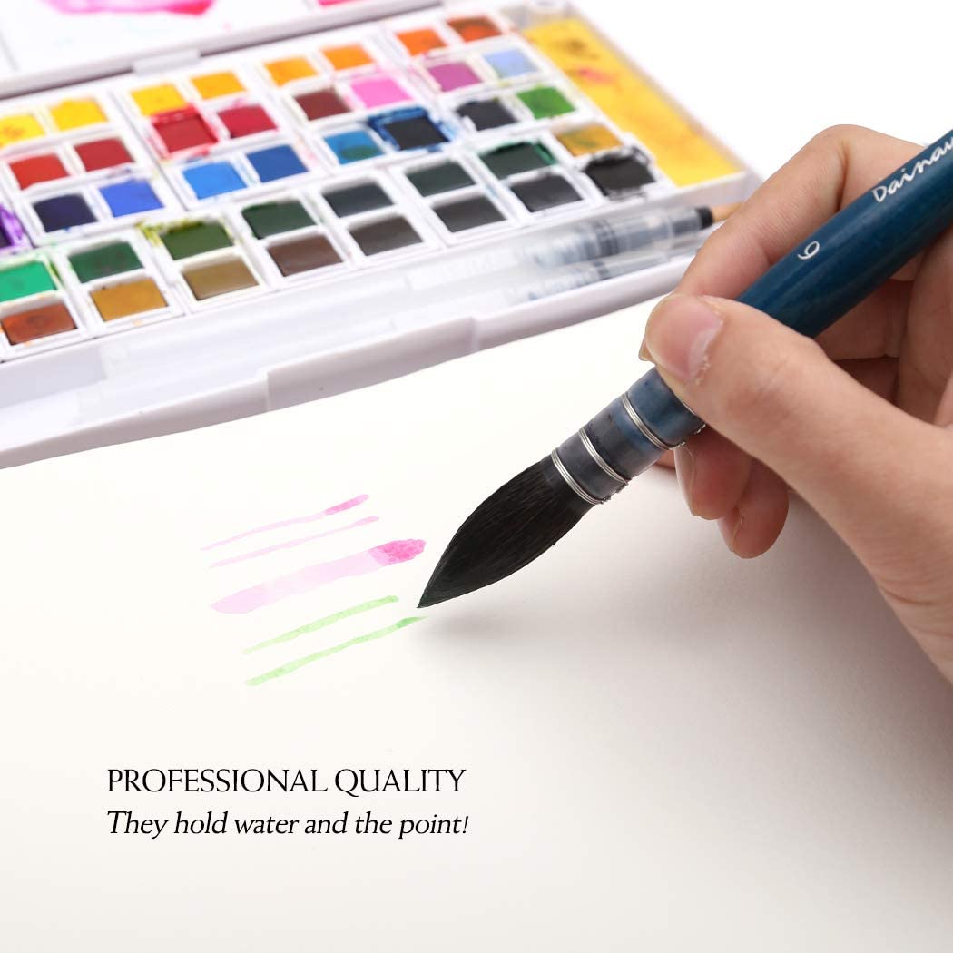 Dainayw Professional Mop Watercolor Brushes sample