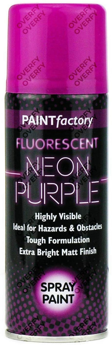 Fluorescent Bright Neon Spray Paint Aerosol DIY Matt Hi-Vis Safety 200ML purple
