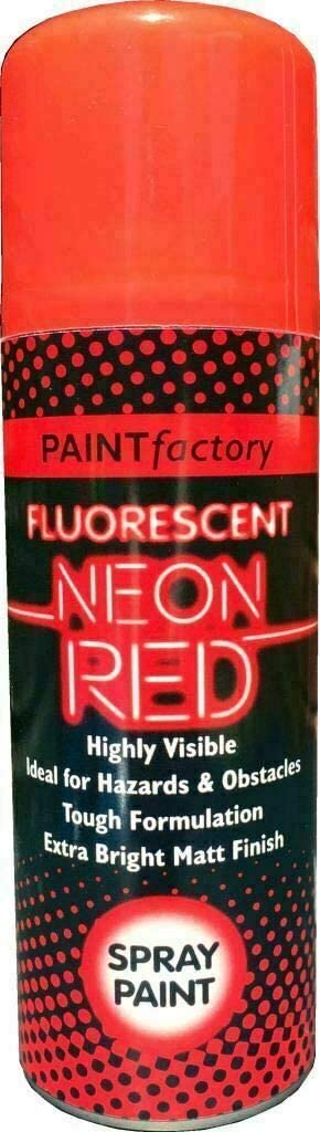 Fluorescent Bright Neon Spray Paint Aerosol DIY Matt Hi-Vis Safety 200ML red